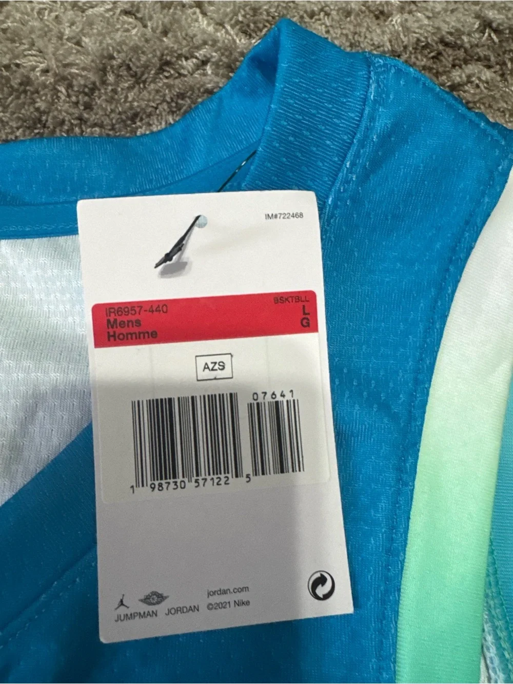 Jordan Slovenia V-Neck Basketball Jersey Neptune Blue Sleeveless Fan Edition